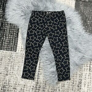 Siaomimi Girls Black Capri Leggings With Tan Stars Size 12Y NWT